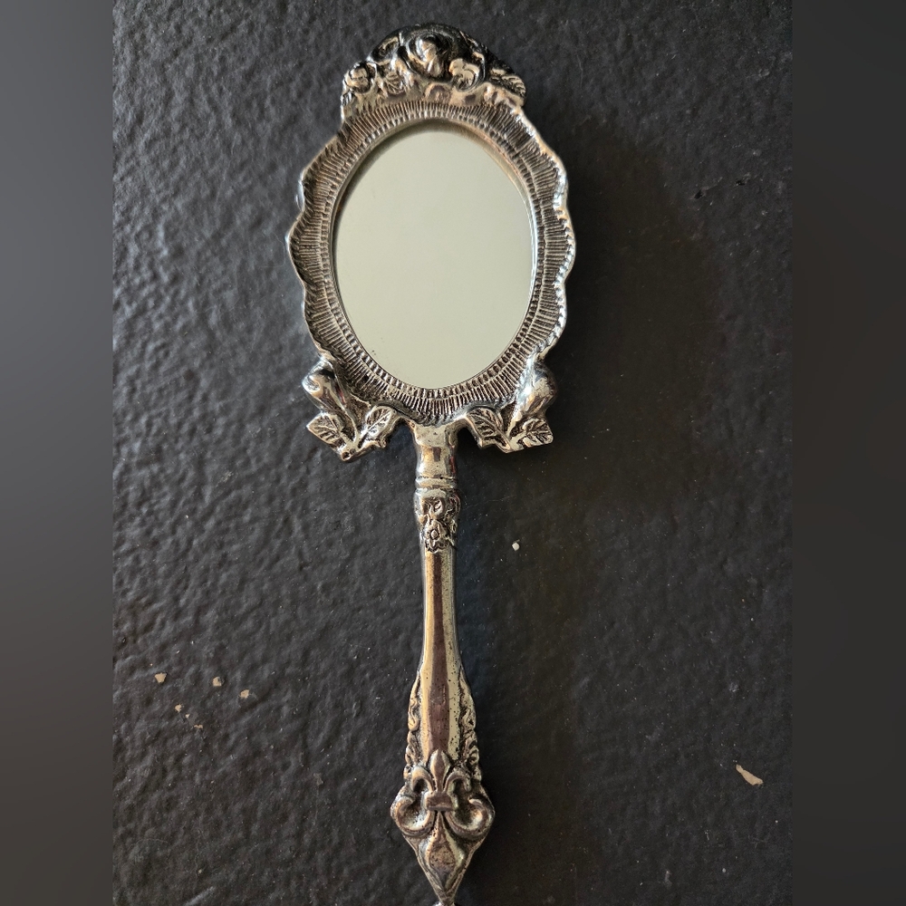 Silver Handheld Mirror